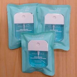 Set 3 Holly & Blu Hand Sanitizer Spray Rainwater Glow Purse Travel
